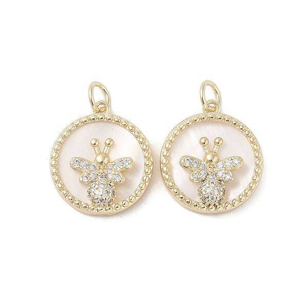 Brass Pendants Pave Shell