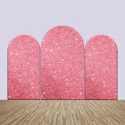 Sparkle Pink Sequin Birthday Party Arch Backdrop Kit - Aperturee