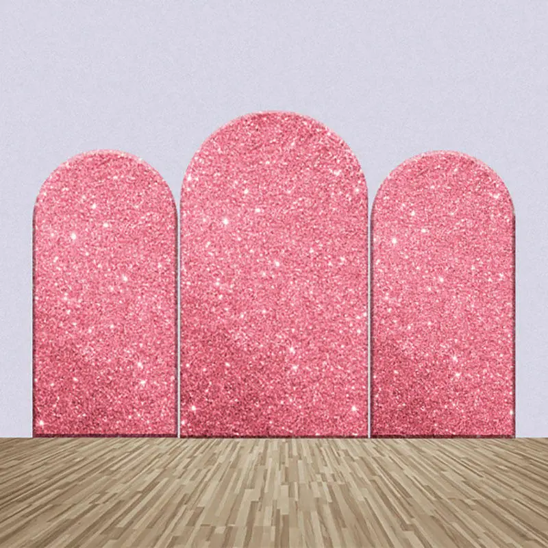 Sparkle Pink Sequin Birthday Party Arch Backdrop Kit - Aperturee