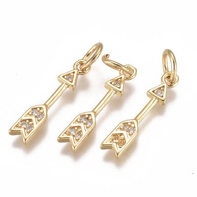 Brass Micro Pave Cubic Zirconia Pendants