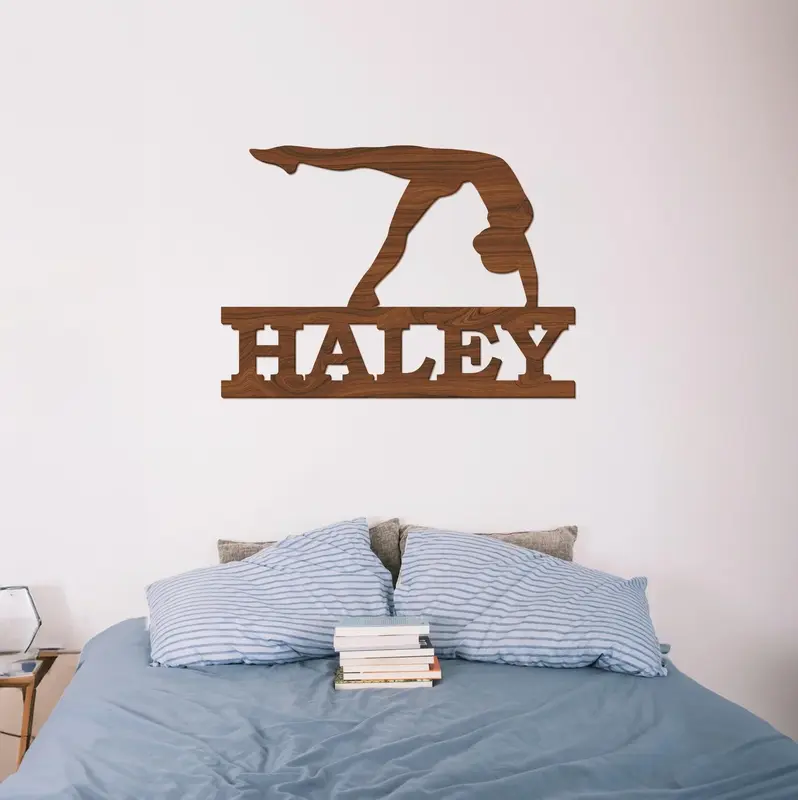 Gymnastic Wood Name Sign