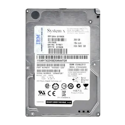 81Y9938 IBM 300GB 6Gb/s SAS 15000 2.5-Inch Hard Drive