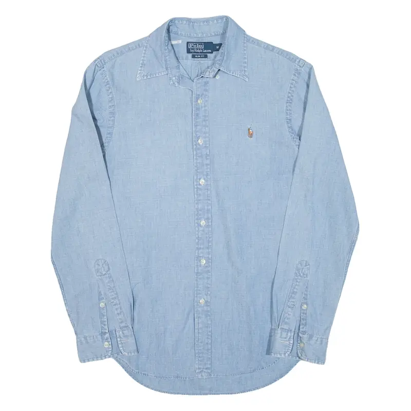 POLO RALPH LAUREN Slim Fit Mens Denim Shirt Blue Long Sleeve M