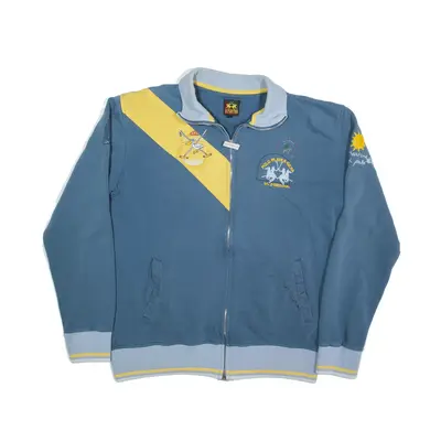 LA MARTINA Full Zip Sweatshirt Blue Collared Mens L