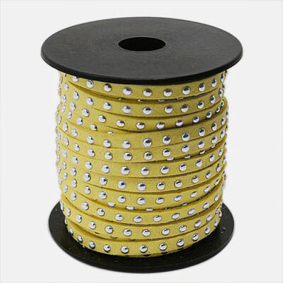 Silver Aluminum Studded Faux Suede Cord