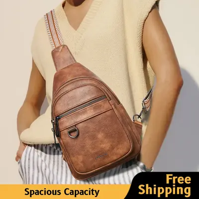 Leresas 7L Vegan Leather Sling Crossbody Bag for Women Fanny Pack Purse Backpack Over Shoulder Bag Traveling Gift with Zipper...