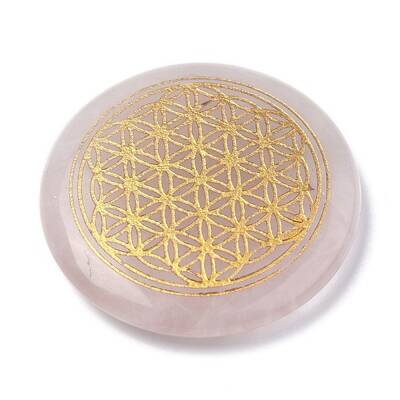 Chakras Themed Natural Rose Quartz Cabochons