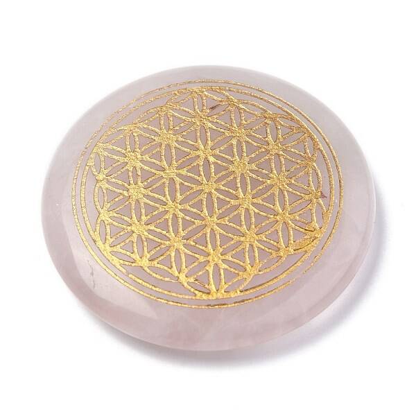 Chakras Themed Natural Rose Quartz Cabochons