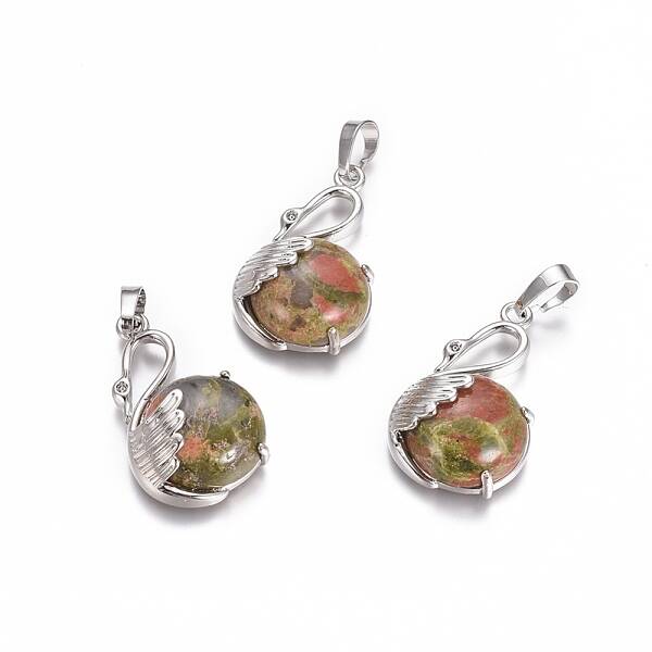Natural Unakite Pendants