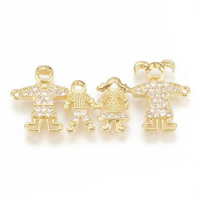 Brass Micro Pave Cubic Zirconia Links