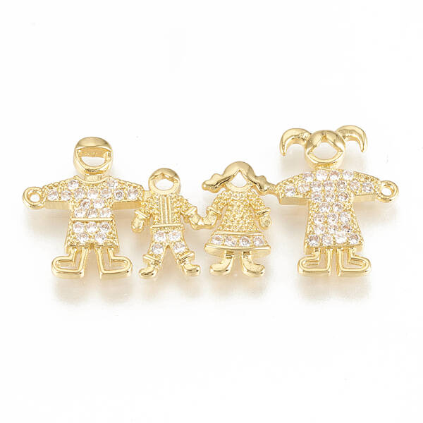 Brass Micro Pave Cubic Zirconia Links