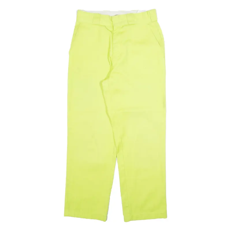 DICKIES Womens Trousers Yellow Regular Straight W26 L26