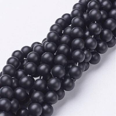 Natural Black Agate Beads Strands