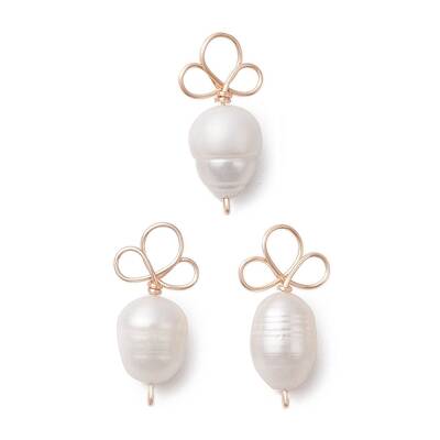 Shell Pearl Copper Wire Wrapped Carrot Pendants