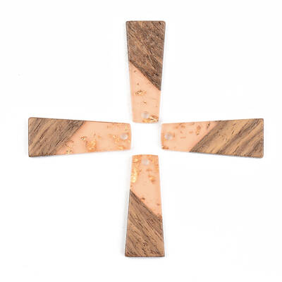 Transparent Resin & Walnut Wood Pendants