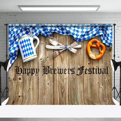 Bread Tableware Wood Happy Brewers Festival Backdrop