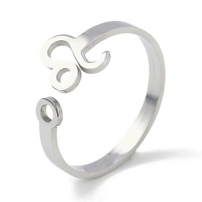 Non-Tarnish Constellations 304 Stainless Steel Open Cuff Ring for Women