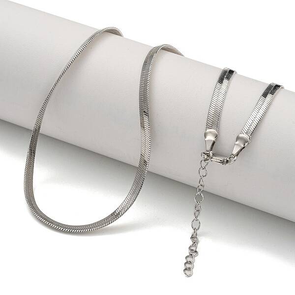 Brass Flat Snake Chain Necklaces for Women