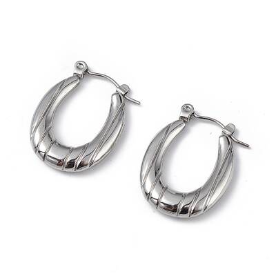 Non-Tarnish 304 Stainless Steel Flower Hoop Earrings for Women