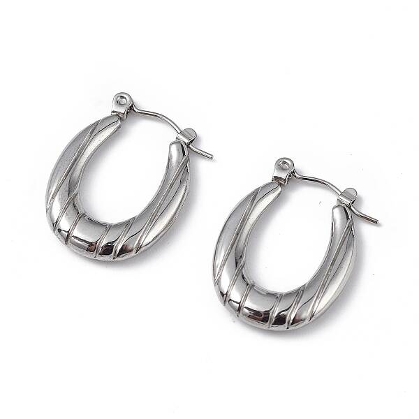 Non-Tarnish 304 Stainless Steel Flower Hoop Earrings for Women