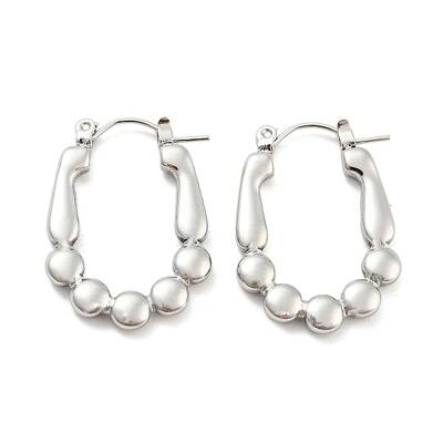 Non-Tarnish Oval Bubble 304 Stainless Steel Hoop Earring for Women