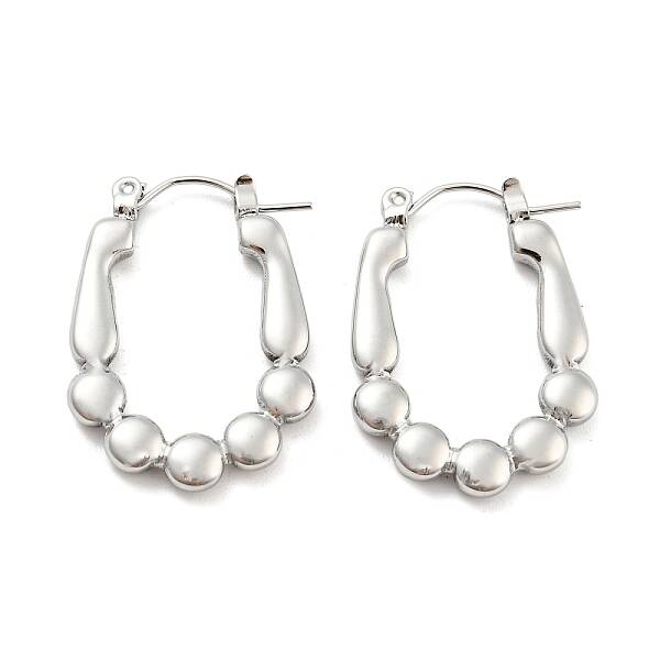 Non-Tarnish Oval Bubble 304 Stainless Steel Hoop Earring for Women