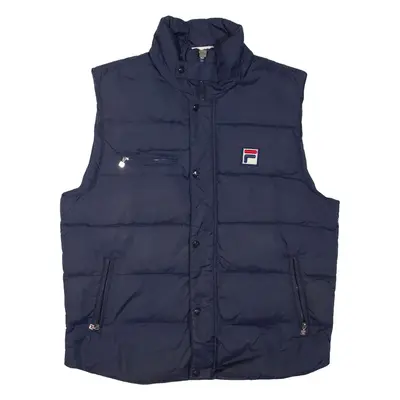 FILA Mens Puffer Gilet Blue Nylon M