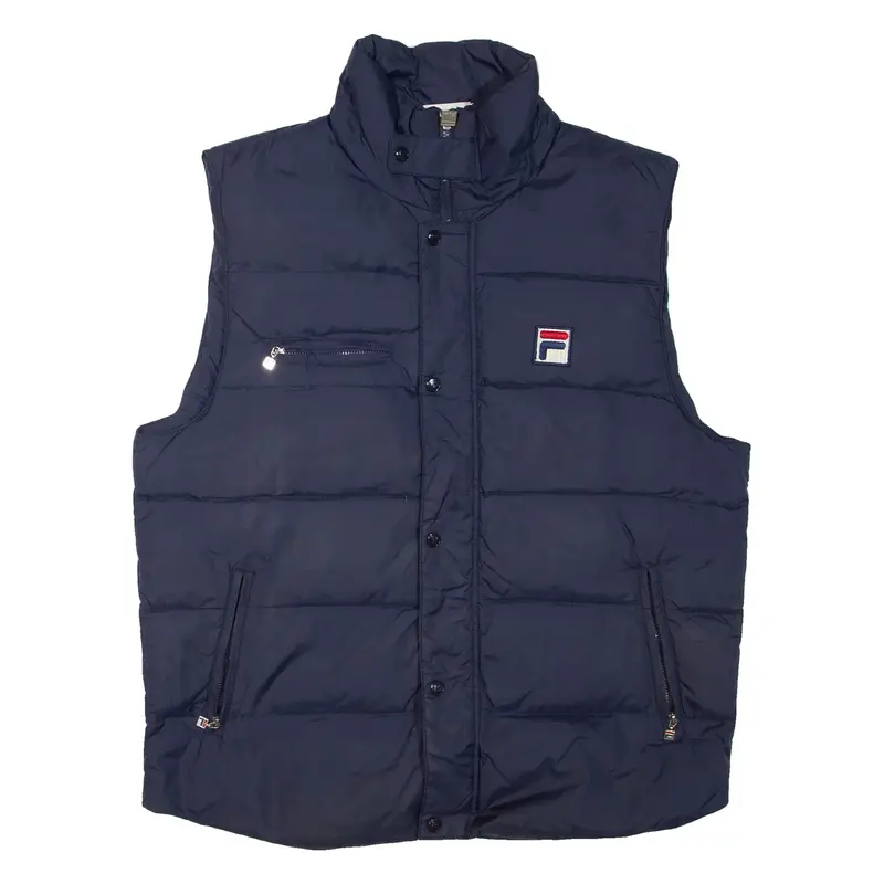 FILA Mens Puffer Gilet Blue Nylon M