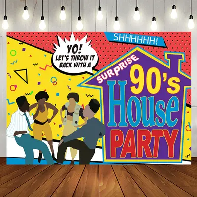 Aperturee Surprise 90'S House With Abstract Lines Backdrop