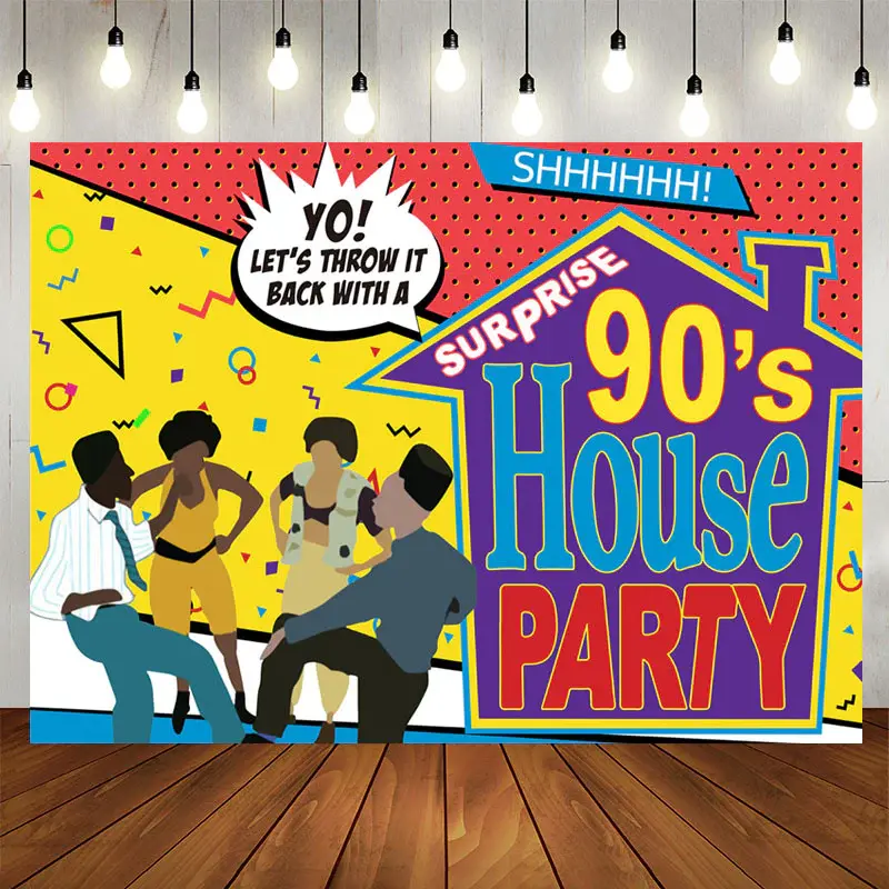 Aperturee Surprise 90'S House With Abstract Lines Backdrop