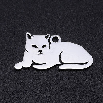 Non-Tarnish 304 Stainless Steel Kitten Pendants