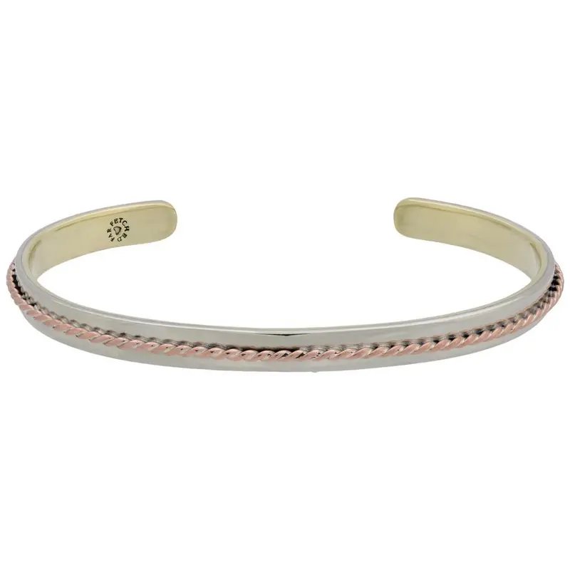 Mixed Metals Stackable Bracelet - Brass Line