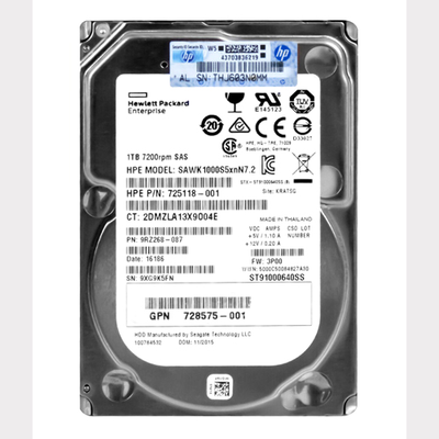 SAWK1000S5XNN7.2 HP 1TB 6Gb/s SAS 7200 2.5-inch 64MB Hard Drive
