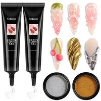 Fcozpjk 3D Sculpting Gel for Nail Art 2PCS 10g Clear 3D Nail Art Gel Liner Nail Polish Carving Modeling Gel for Nail Design 5...