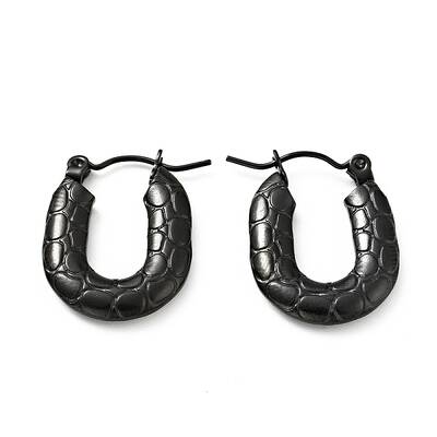 Ion Plating(IP) 304 Stainless Steel Rectangle Chunky Hoop Earrings for Women