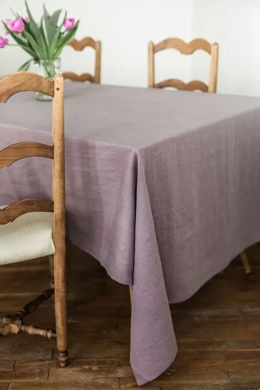 Linen tablecloth in Dusty Lavender | Size: Round 79