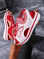Women's Fashionable Butterfly Design Platform Sandals, Casual Comfortable Breathable Sandals for Summer, Female All-match Rou...