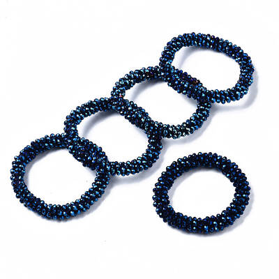 Faceted Electroplate Glass Beads Stretch Bracelets