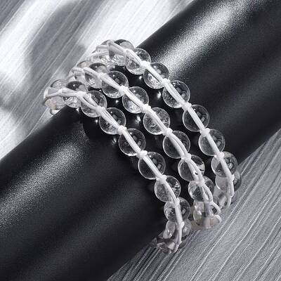 Natural Quartz Crystal Round Beaded Multi-strand Bracelets for Men Women