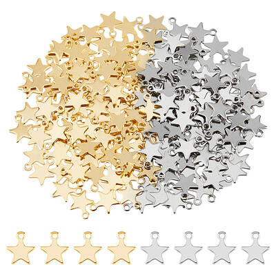 200Pcs 2 Colors 304 Stainless Steel Charms