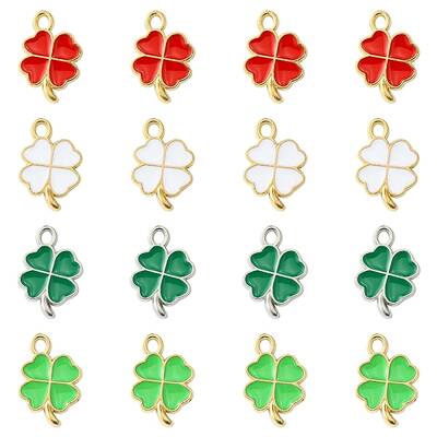 16Pcs 4 Colors Rack Plating Alloy Enamel Pendants