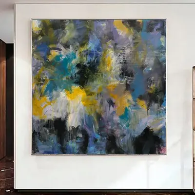 Large Original Abstract Colorful Acrylic Painting On Canvas Modern Fine Art Oil Painting Unique Artwork | SUNRAYS IN THE SEA