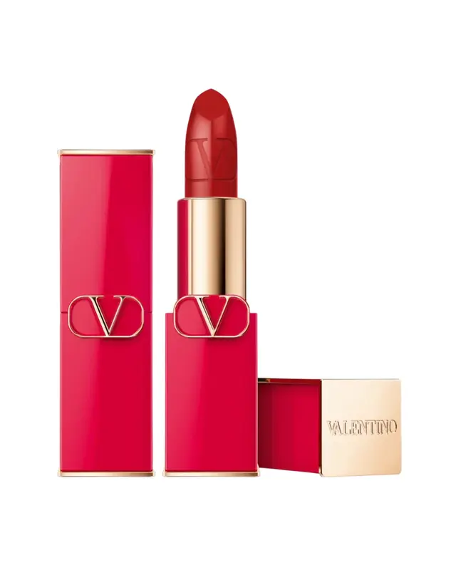 Valentino Red Satin Finish Cream Lipstick 217A Refillable 3.5g