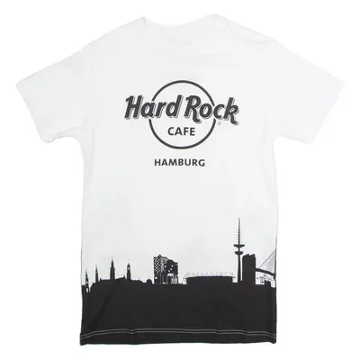 HARD ROCK CAFE Hamburg Mens T-Shirt White Crew Neck S