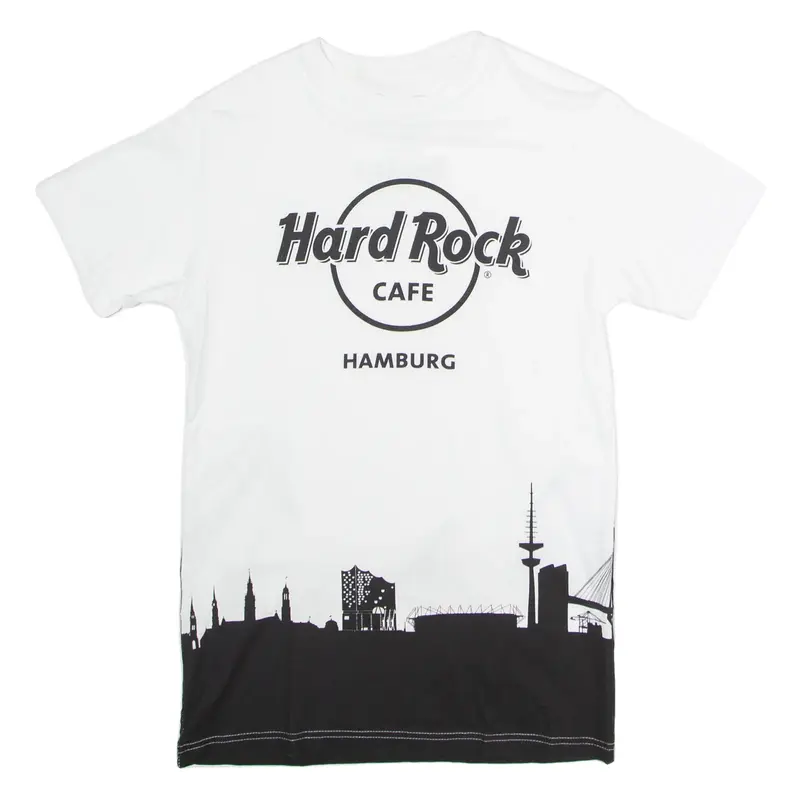 HARD ROCK CAFE Hamburg Mens T-Shirt White Crew Neck S
