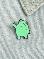 Cute Cartoon Frog Design Brooch, Fashion Alloy Badge for Daily Clothing Decor, Trendy All-match & Exquisite Brooch for Birthd...