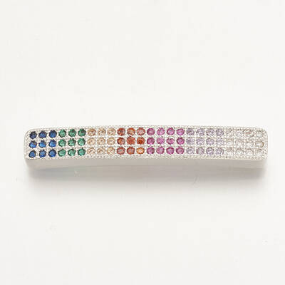 Brass Micro Pave Cubic Zirconia Beads