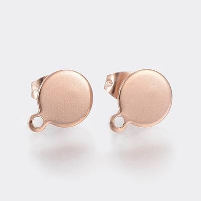 Ion Plating(IP) 304 Stainless Steel Stud Earring Findings