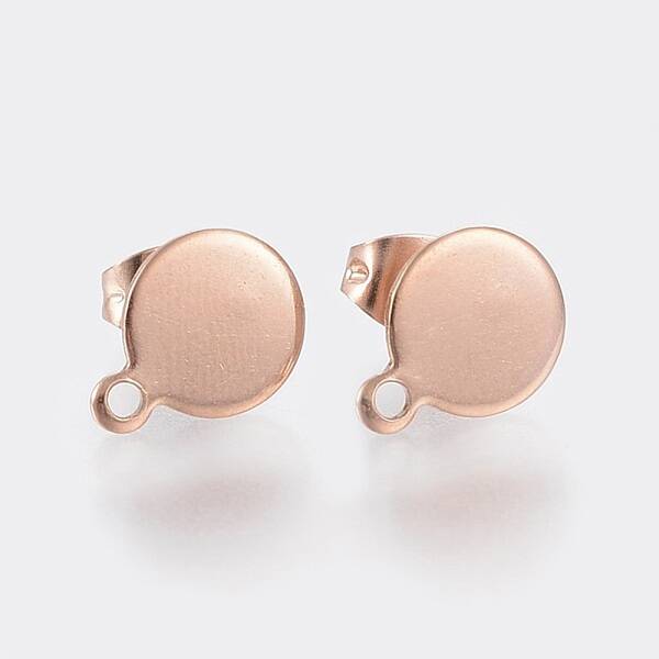Ion Plating(IP) 304 Stainless Steel Stud Earring Findings