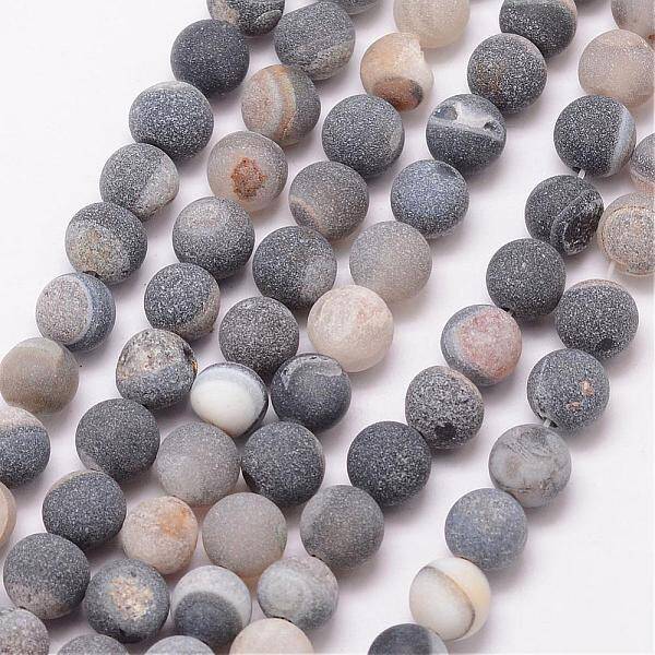 Natural Druzy Geode Agate Bead Strands